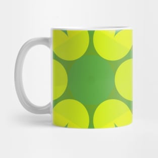 Retro Mandala Flower Green Yellow and Blue Mug